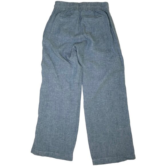 Athleta Cabo Linen Wide Leg Pants in Blue Size 10 - Picture 3 of 10